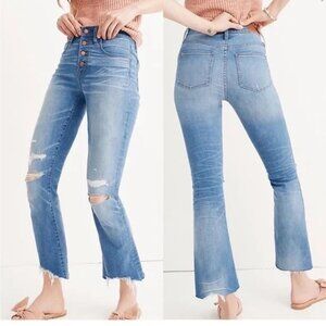 Madewell Cali Demi-Boot Jeans in Bronson Wash: Button-Front Edition